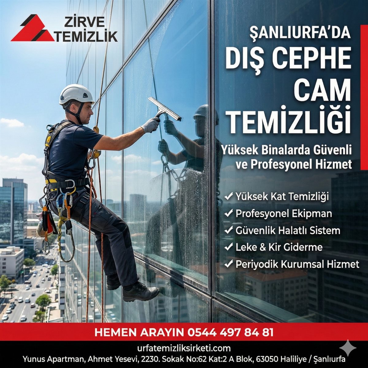 Şanlıurfa Dış Cephe Cam Temizliği